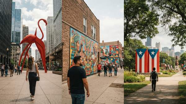 Editorial illustration for Three Chicago Neighborhoods, Three Ways to See Public Art: Which Tour Is Yours?